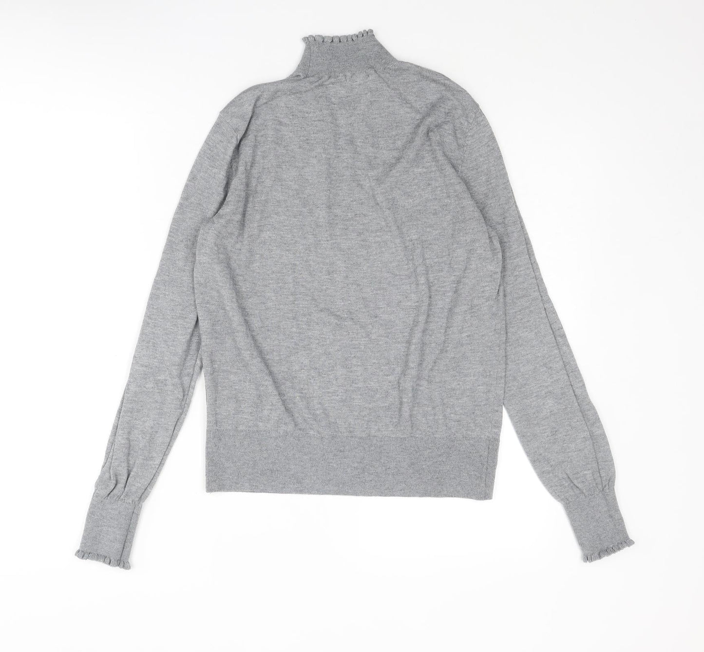 H&M Womens Grey High Neck Polyester Pullover Jumper Size S