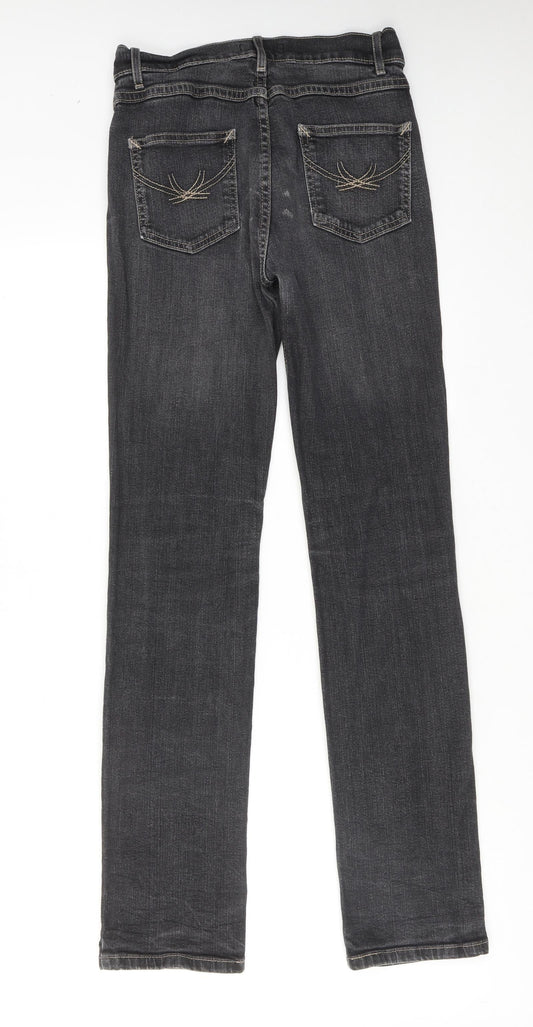 Marks and Spencer Womens Grey Cotton Skinny Jeans Size 8 Regular Zip