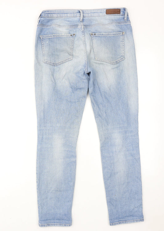 Maison de Nimes Womens Blue Cotton Straight Jeans Size 10 Regular Zip