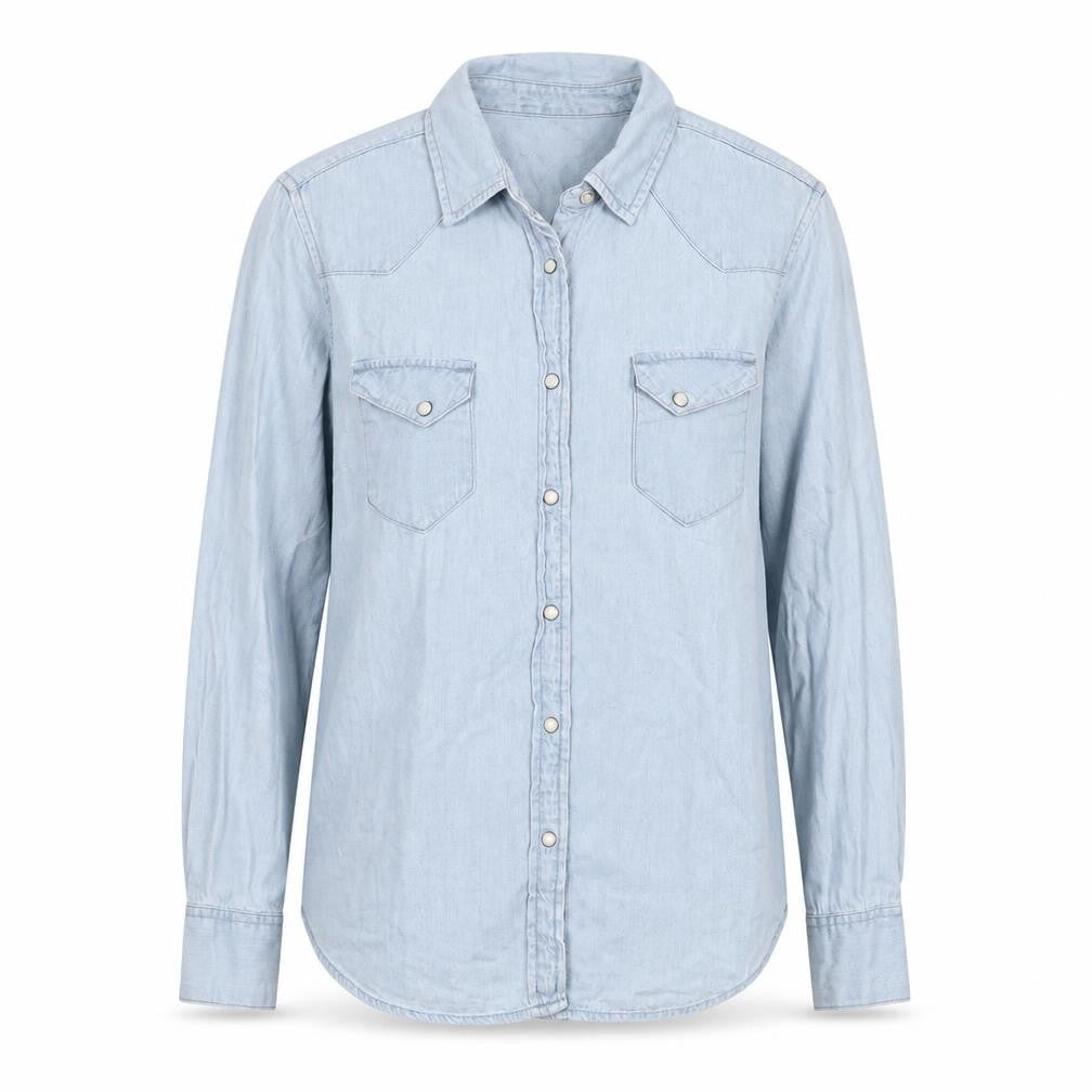 Womens UK Size S Gap Blue Cotton Button-Up
