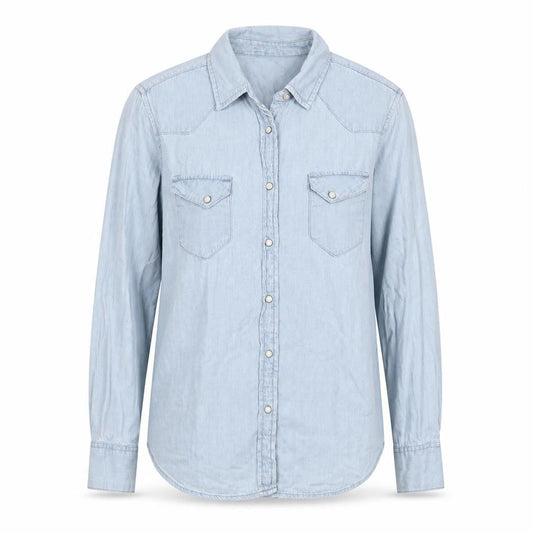 Womens UK Size S Gap Blue Cotton Button-Up