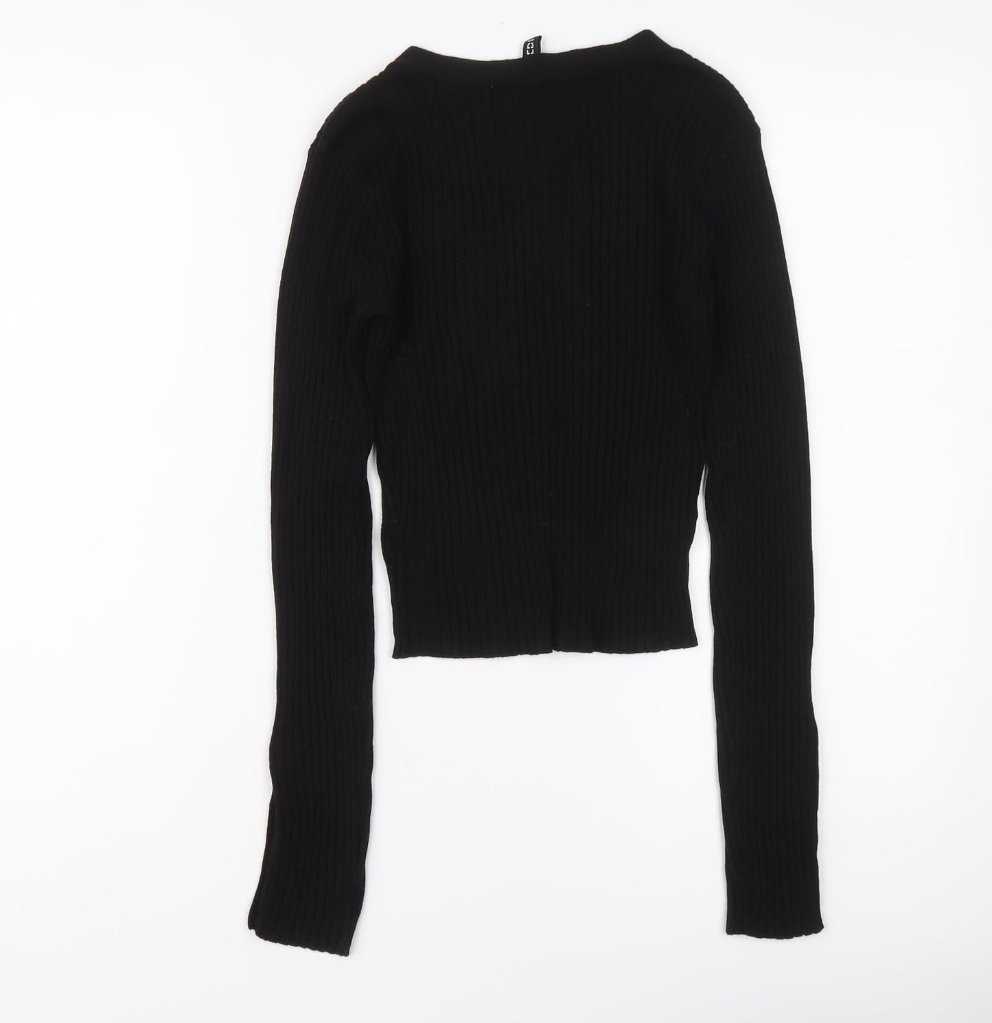 H&M Womens Black V-Neck Viscose Pullover Jumper Size XS