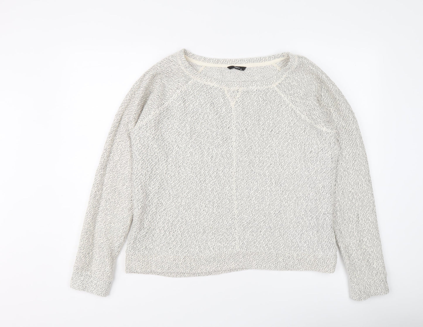 M&Co Womens Grey Round Neck Cotton Pullover Jumper Size 16