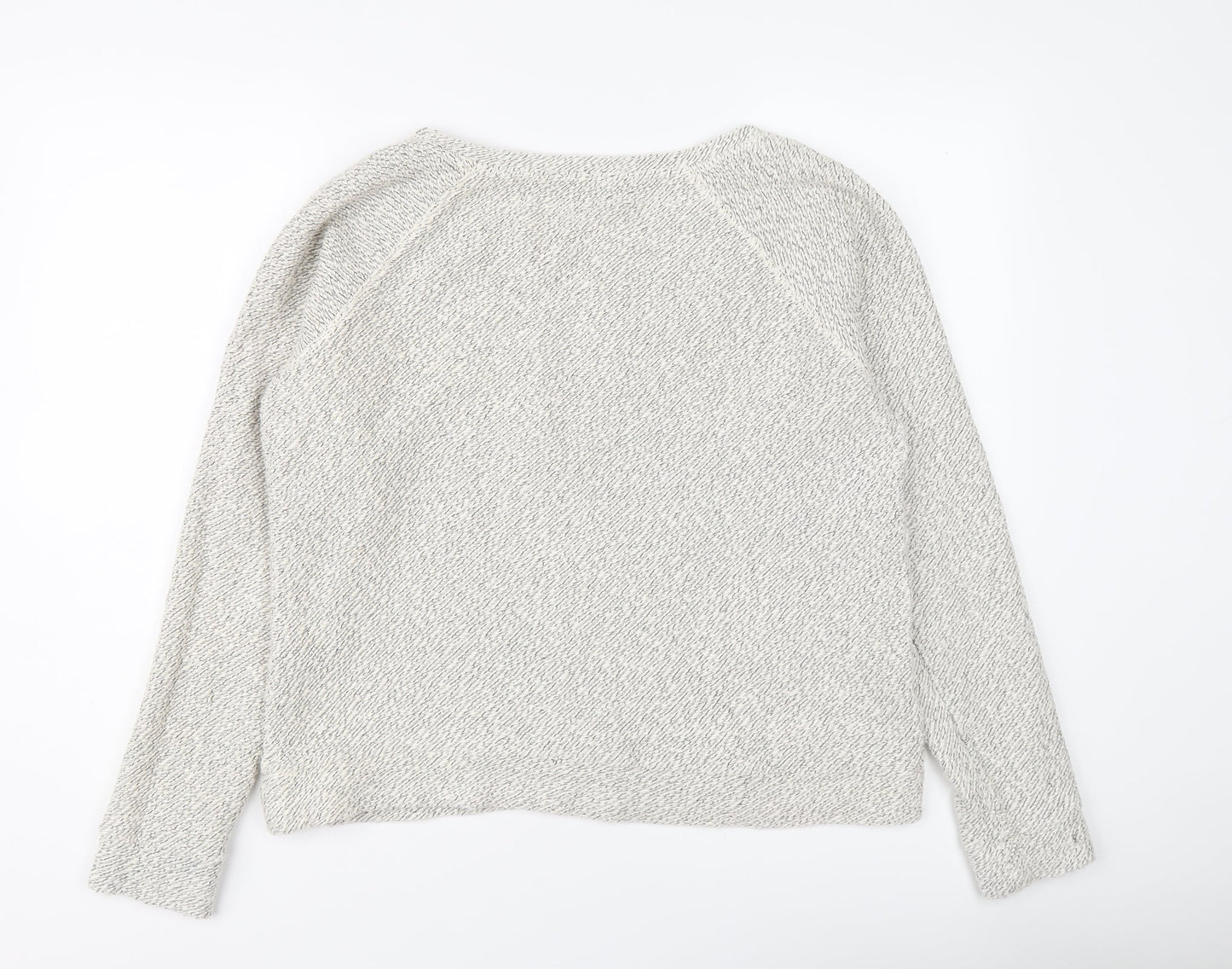 M&Co Womens Grey Round Neck Cotton Pullover Jumper Size 16