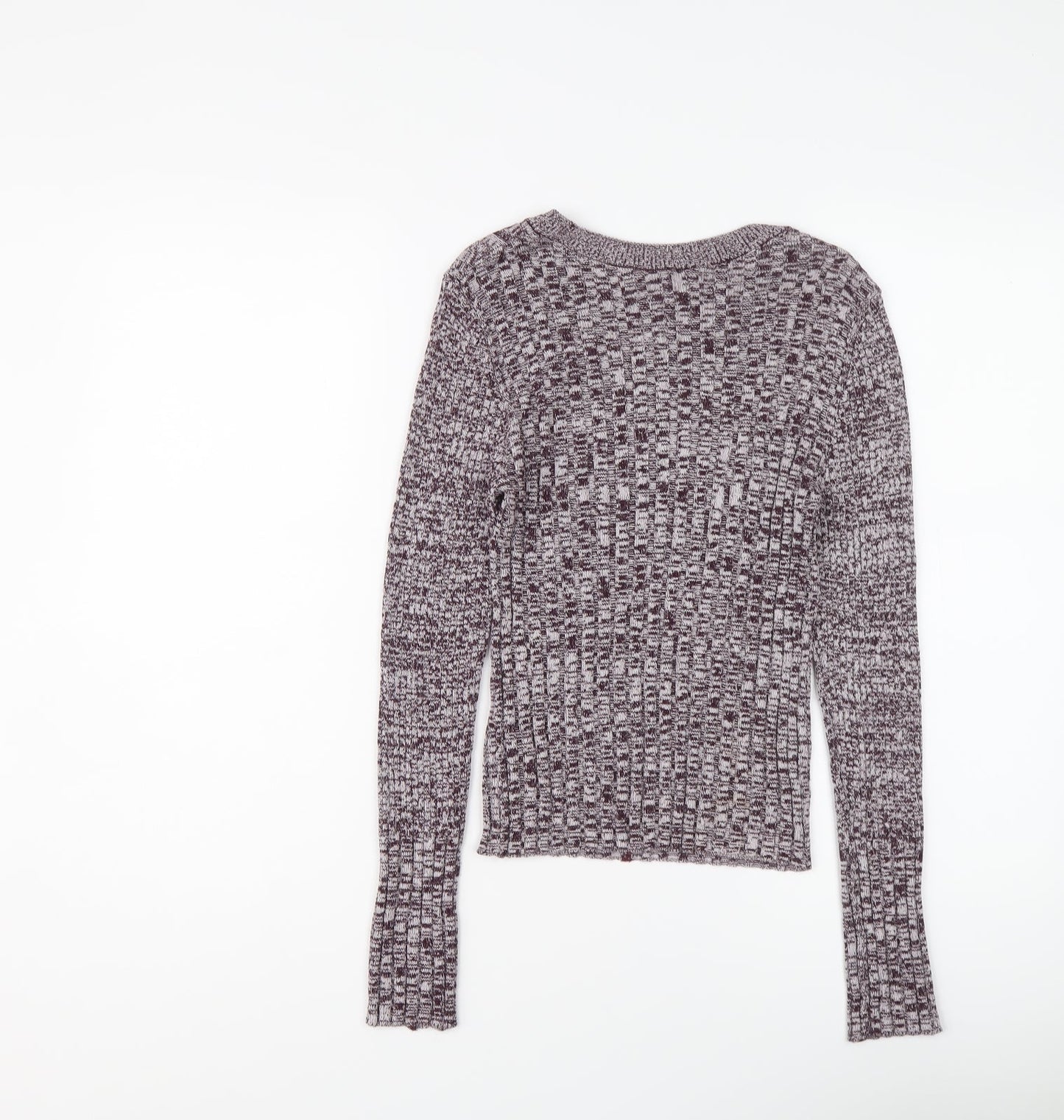 Topshop Womens Purple Round Neck Viscose Pullover Jumper Size S