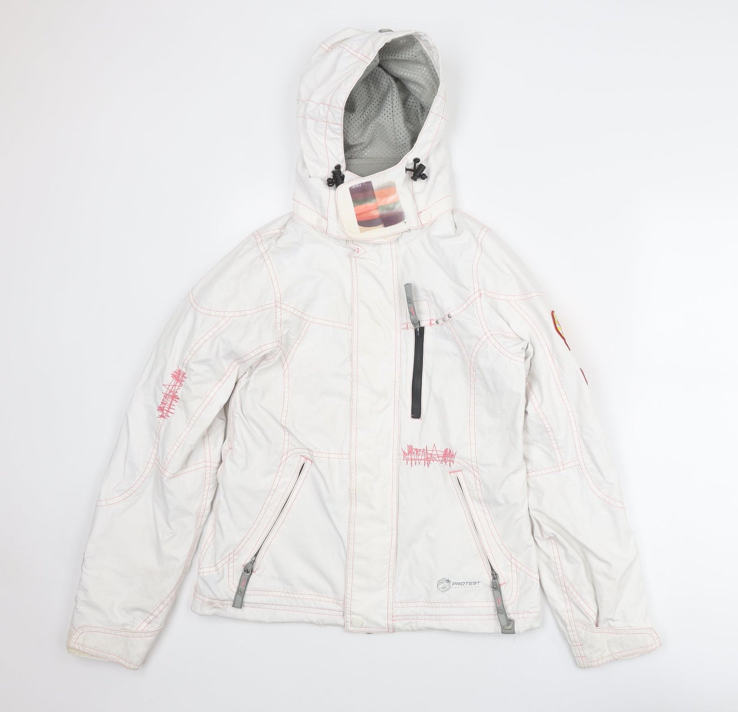 Protest Womens White Windbreaker Jacket Size XS Zip