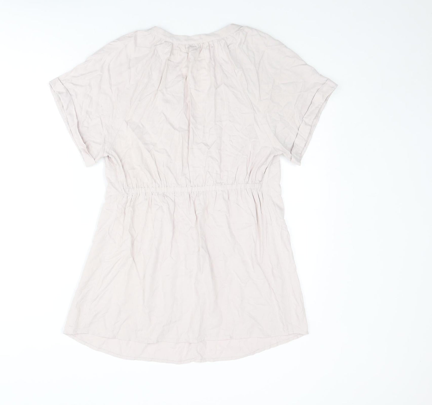 H&M Womens Pink Viscose Basic Blouse Size S V-Neck