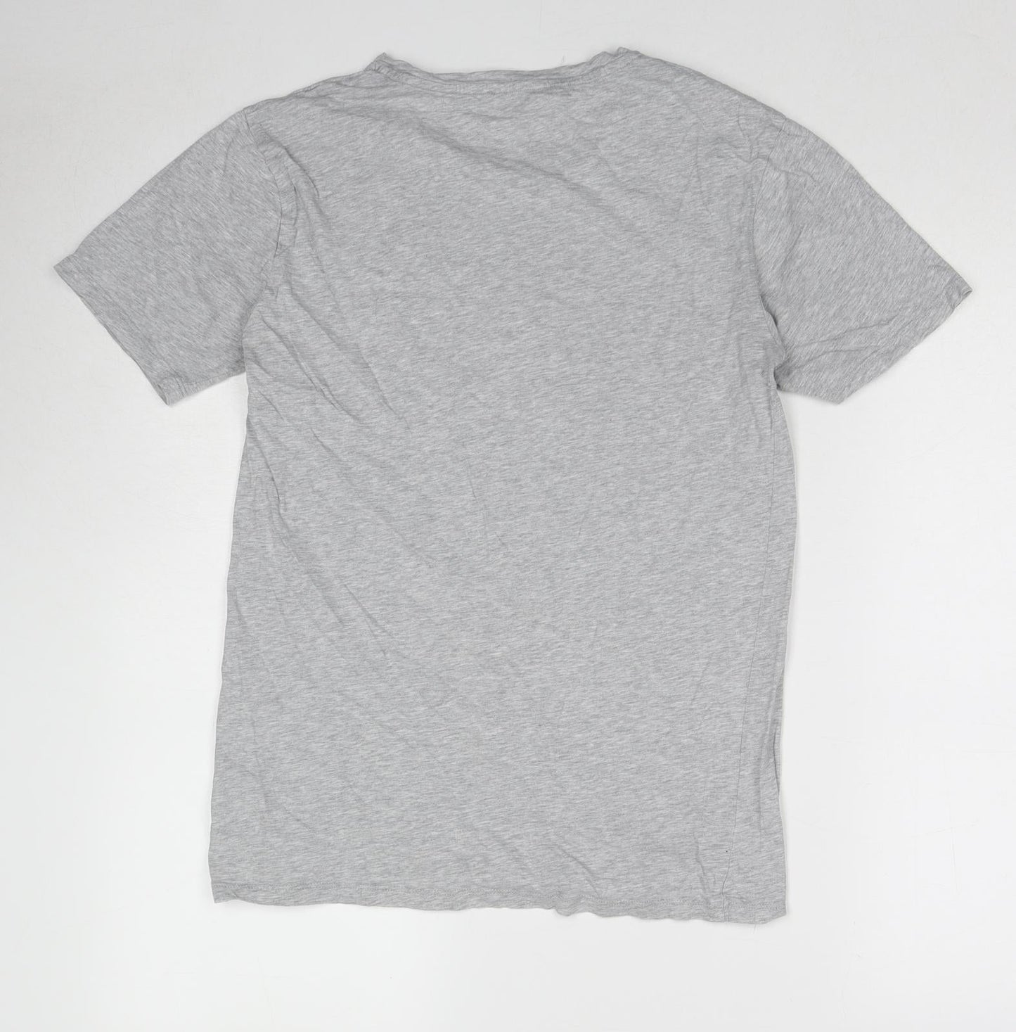 Marks and Spencer Womens Grey Cotton Basic T-Shirt Size S Round Neck - Power Believe Love.
