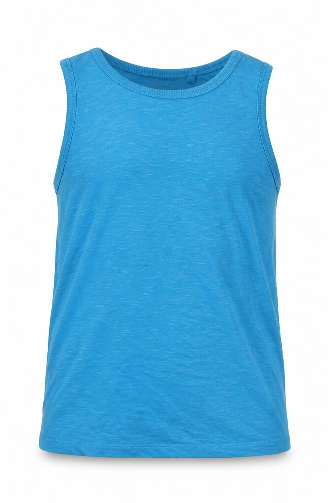 Next Boys Blue Cotton Basic Tank Size 11 Years Round Neck Pullover
