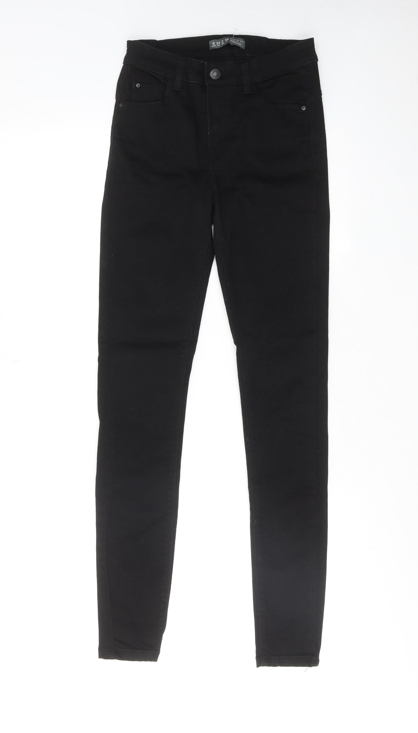 Denim & Co. Womens Black Cotton Skinny Jeans Size 6 Regular Zip