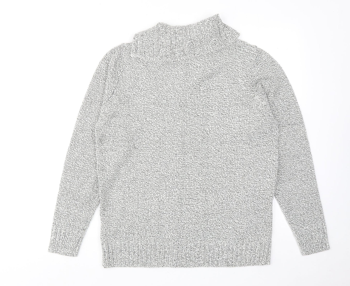 Bonmarché Womens Grey Roll Neck Acrylic Pullover Jumper Size M