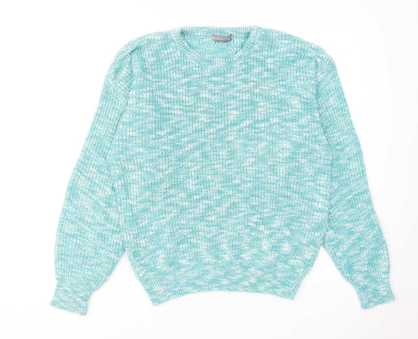 Matrix Womens Blue Round Neck Acrylic Pullover Jumper Size M