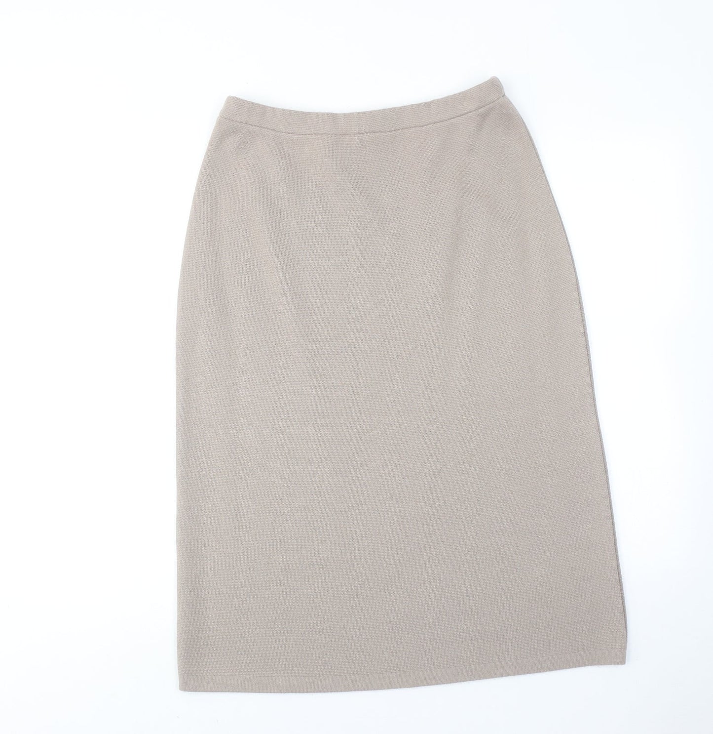 Classic Womens Beige Acrylic A-Line Skirt Size 12