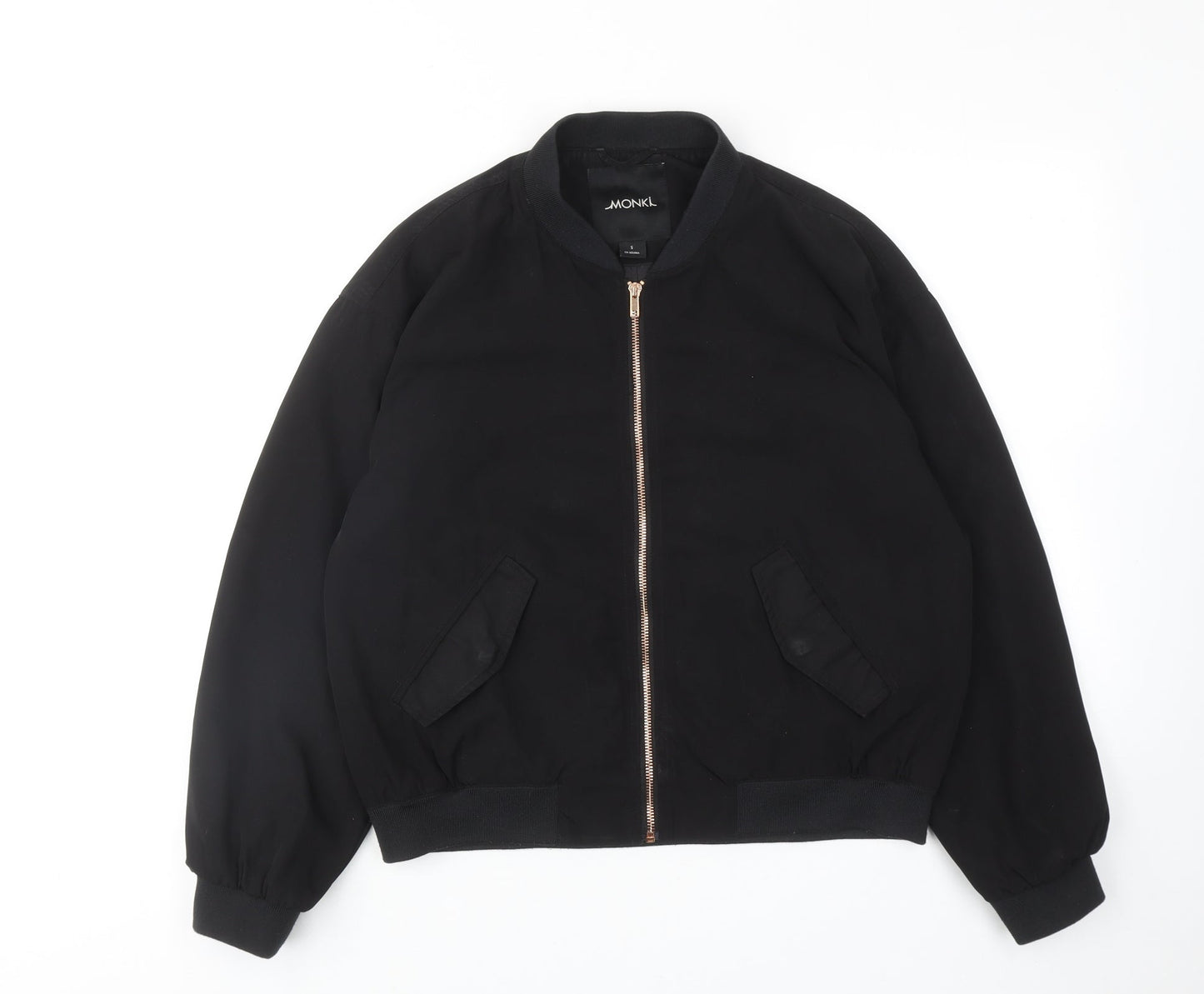 Monki Womens Black Bomber Jacket Jacket Size S Zip