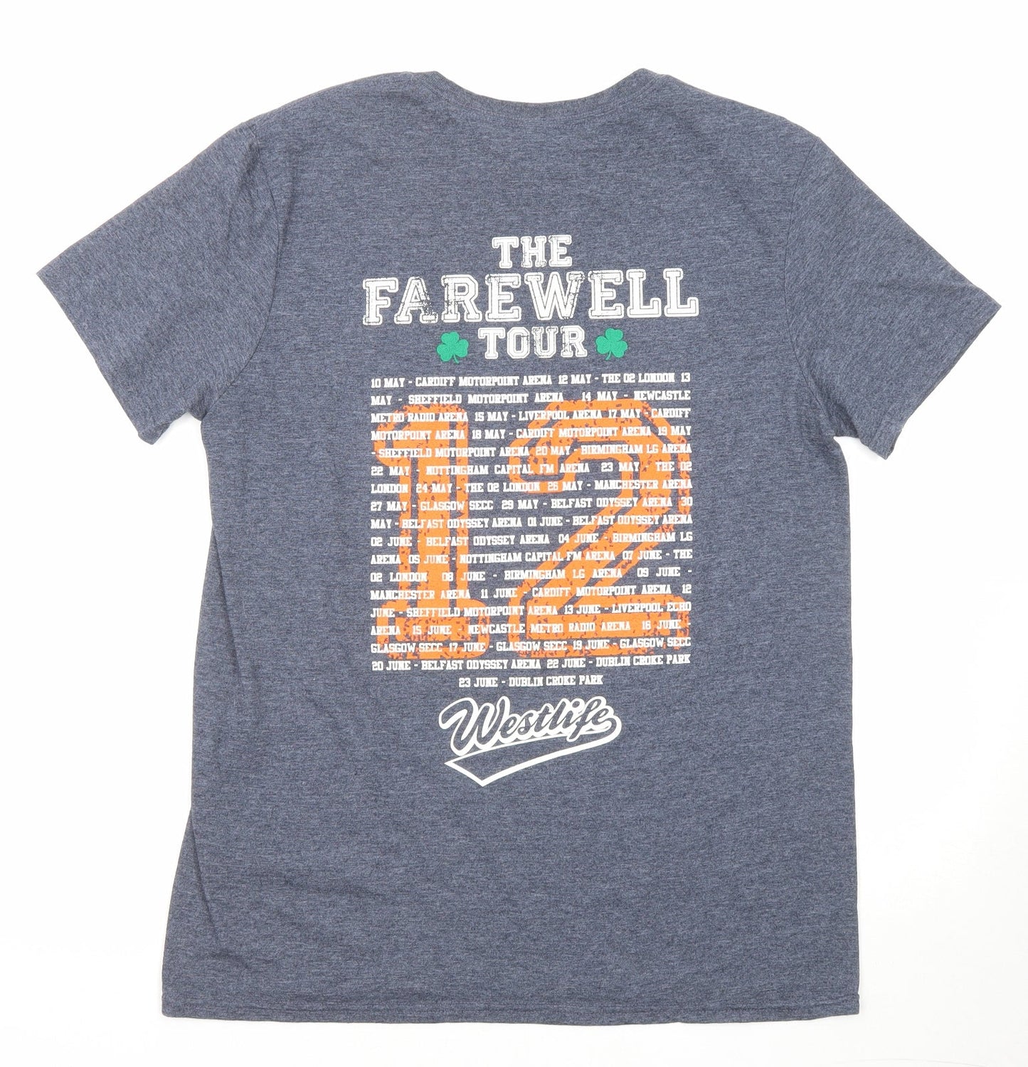 Westlife Womens Blue Polyester Basic T-Shirt Size M Round Neck - Westlife