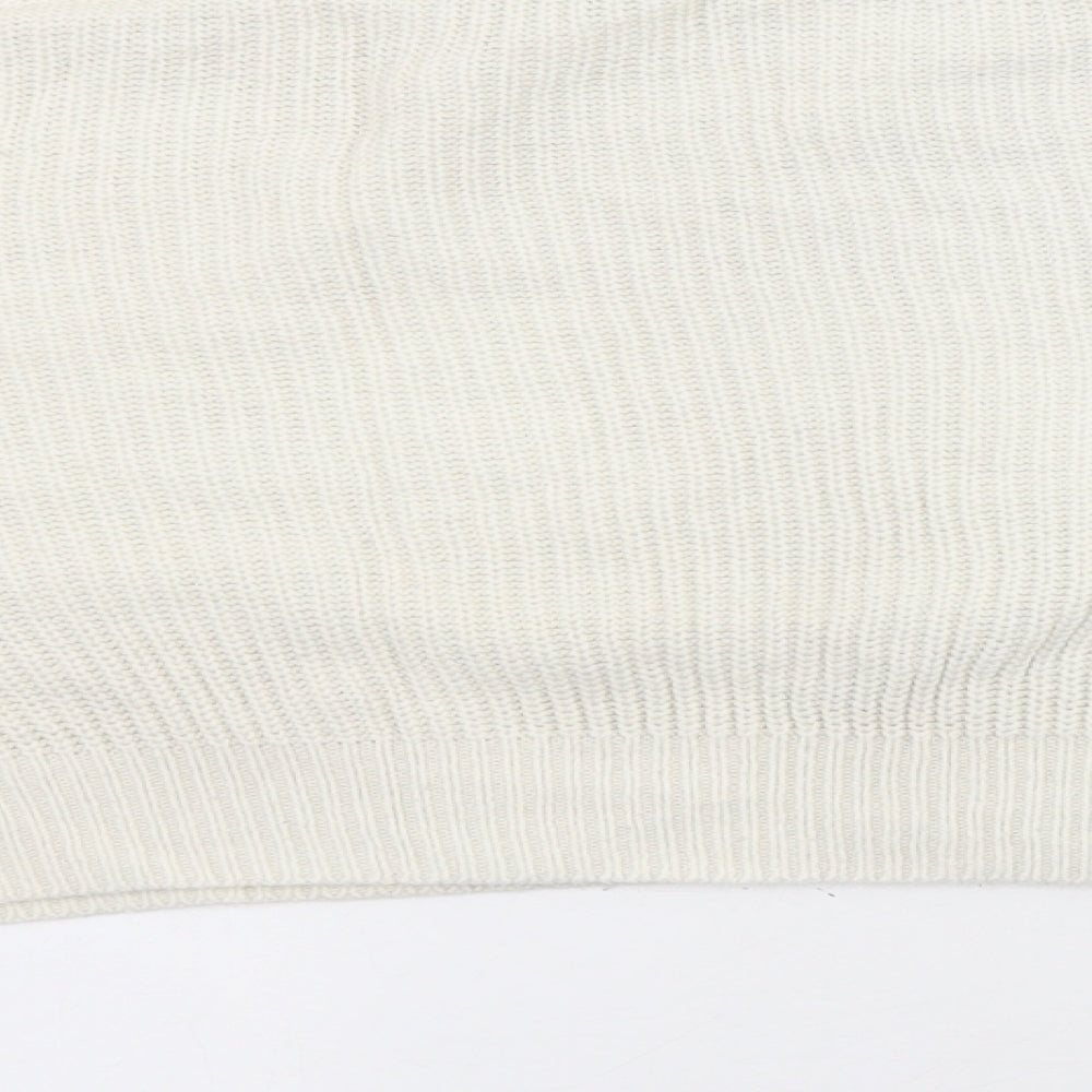Divided by H&M Womens Ivory Round Neck Acrylic Pullover Jumper Size M - Cropped