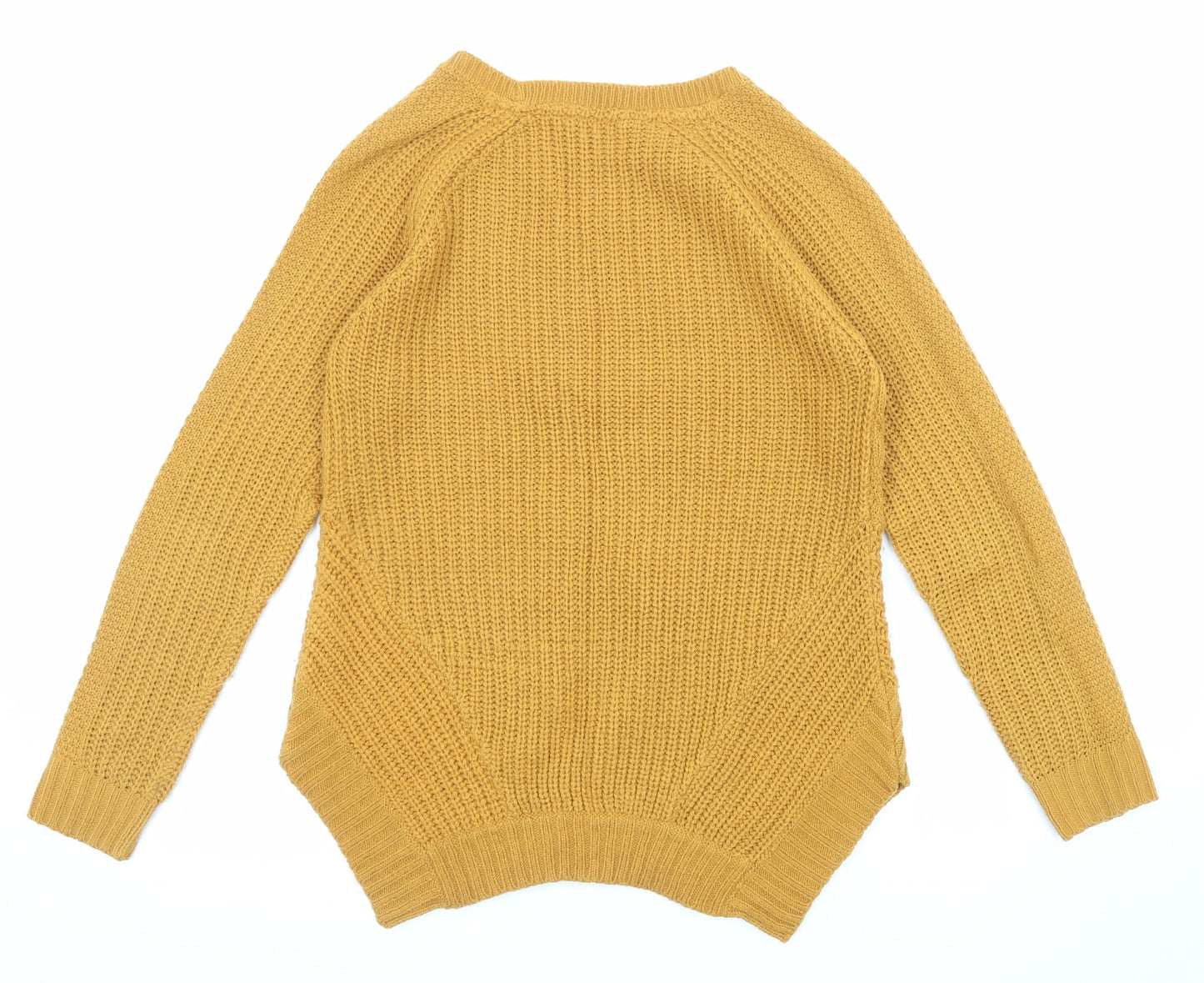 Select Womens Yellow Round Neck Acrylic Pullover Jumper Size 8
