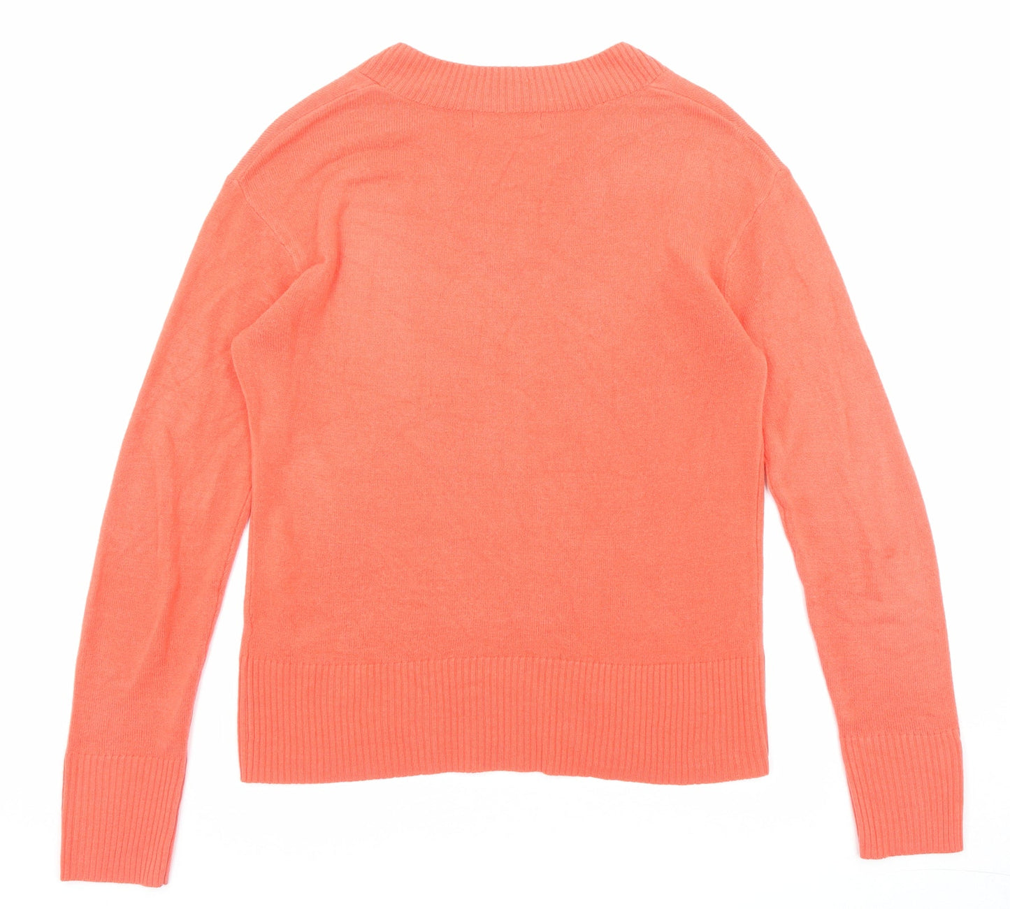 Marks and Spencer Womens Red V-Neck Acrylic Pullover Jumper Size 8