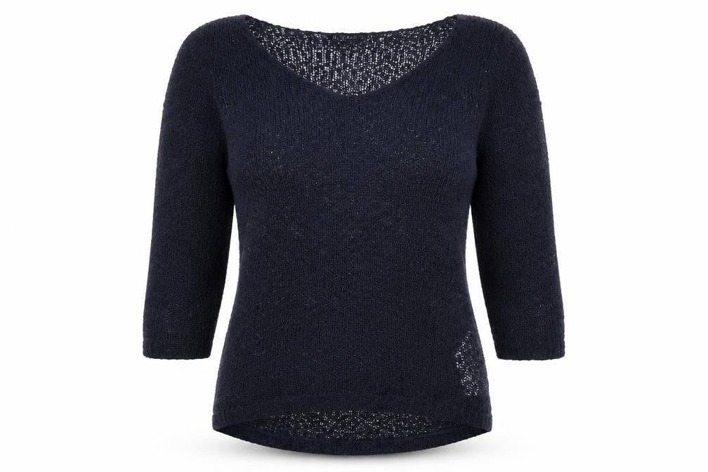 Front view of Only women’s black v-neck acrylic jumper, size S