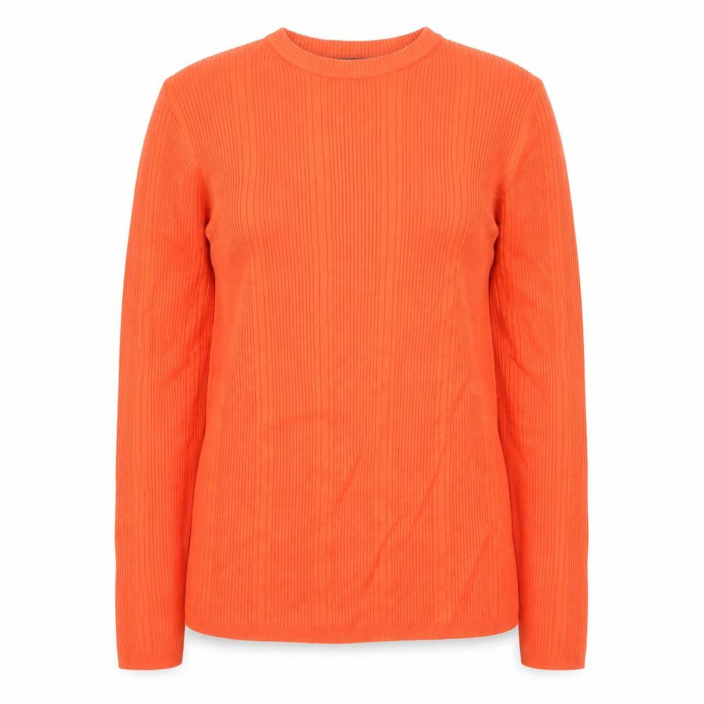 Marks and Spencer Womens Orange Round Neck Viscose Pullover Jumper Size 12