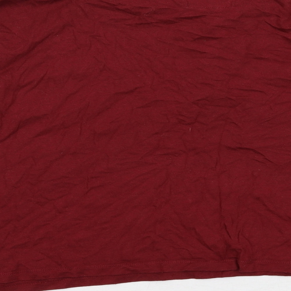 Hollister Womens Red Cotton Cropped Polo Size M Collared