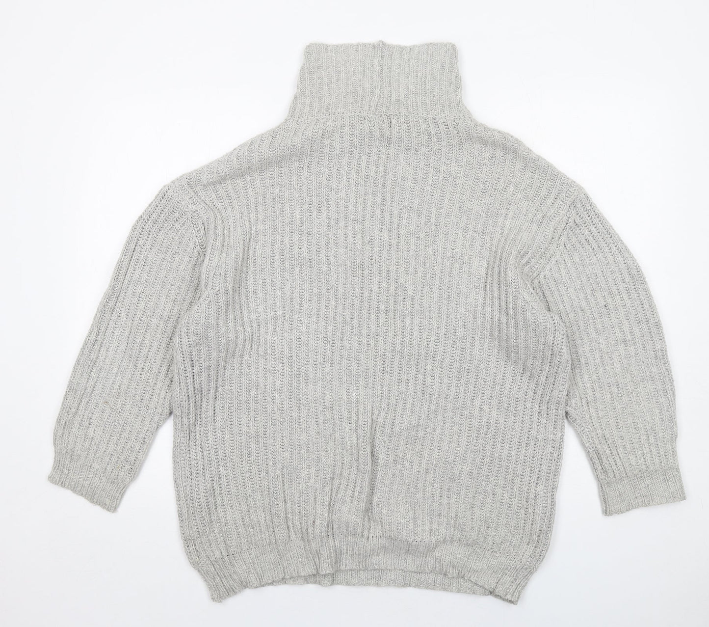 BDG Womens Grey High Neck Cotton Pullover Jumper Size S