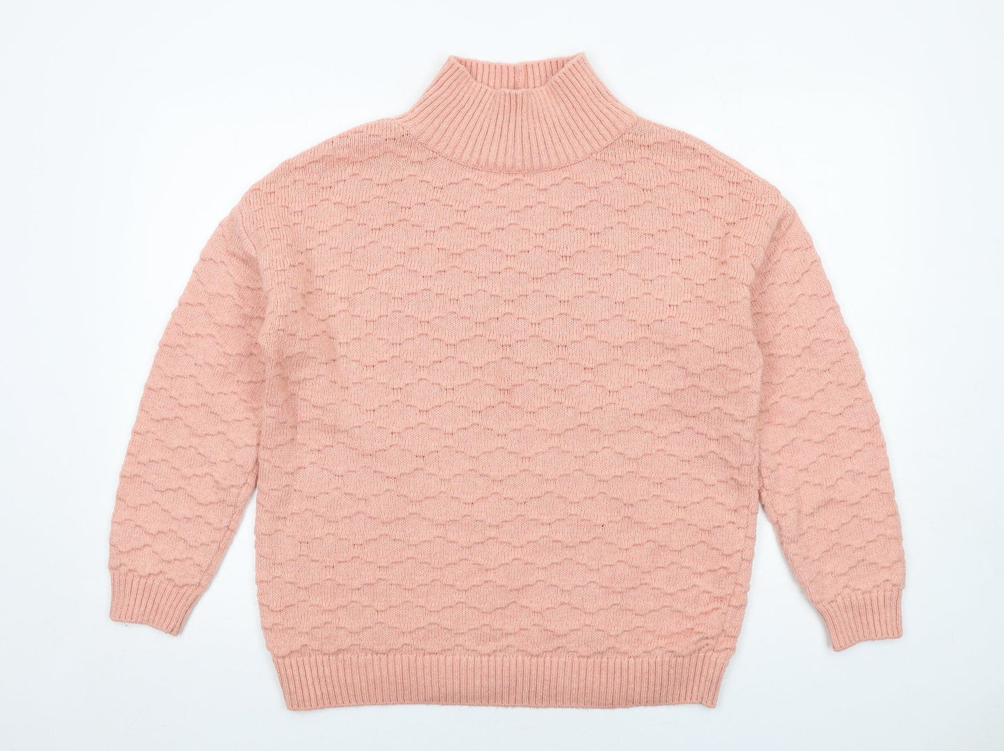 NEXT Womens Pink High Neck Acrylic Pullover Jumper Size M