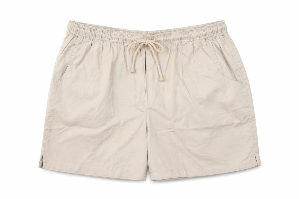 Classics Womens Beige Cotton Basic Shorts Size 24 L7 in Regular Drawstring