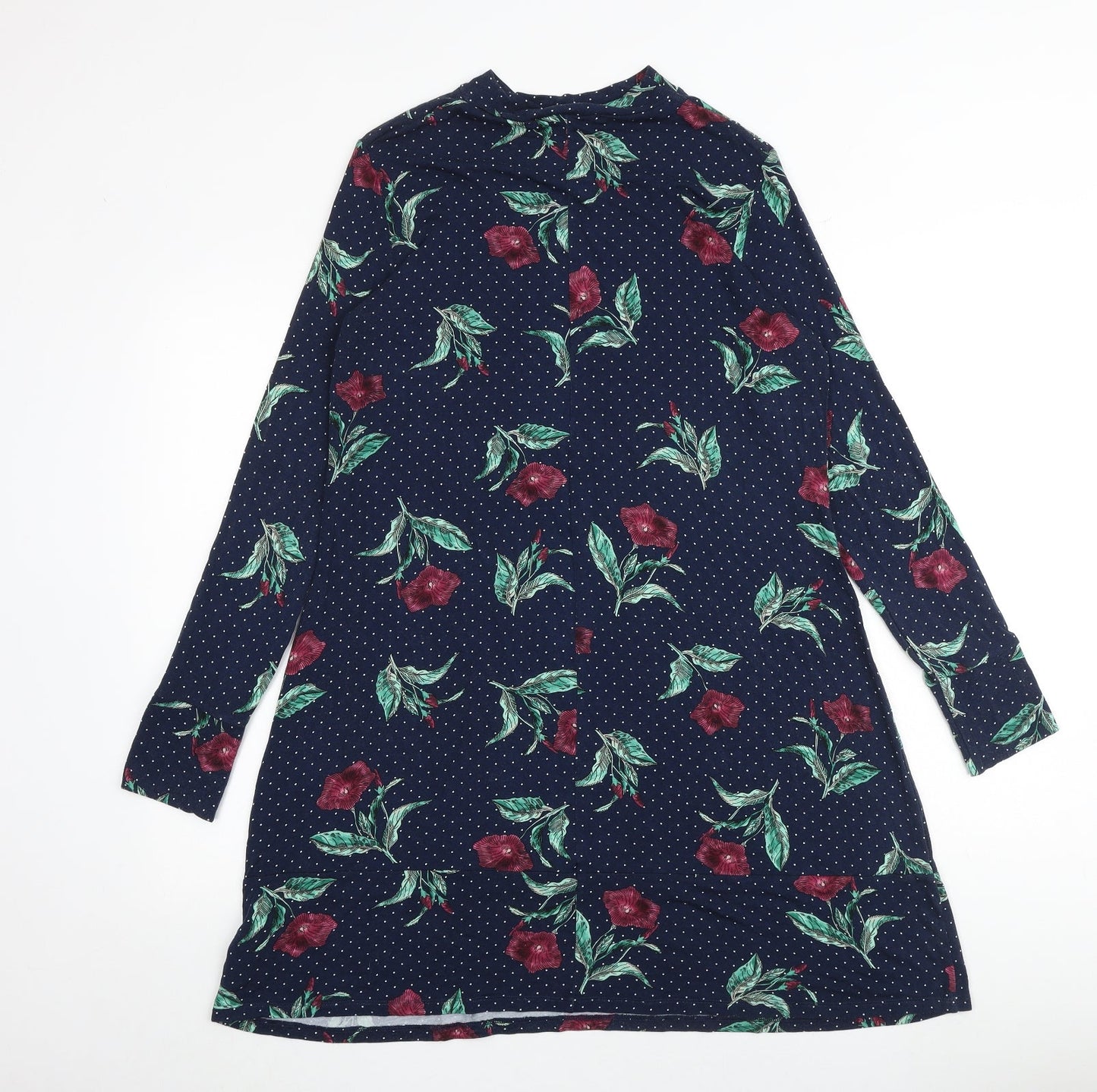 Marks and Spencer Womens Multicoloured Floral Viscose A-Line Size 14 Round Neck Pullover