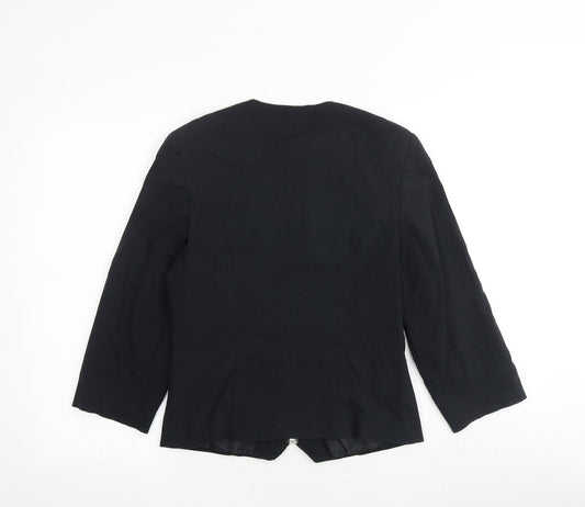 Definitions Womens Black Jacket Blazer Size 10 Zip