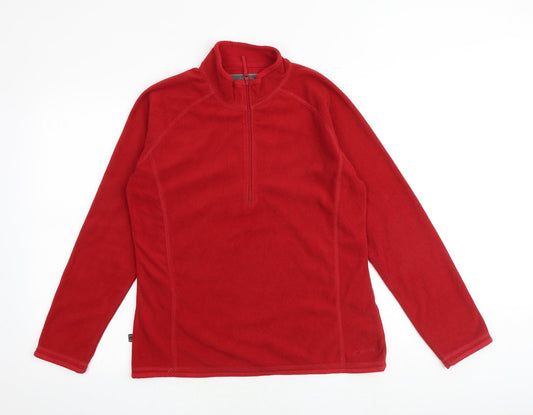 Mountain Life Womens Red Polyester Pullover Sweatshirt Size 12 Zip