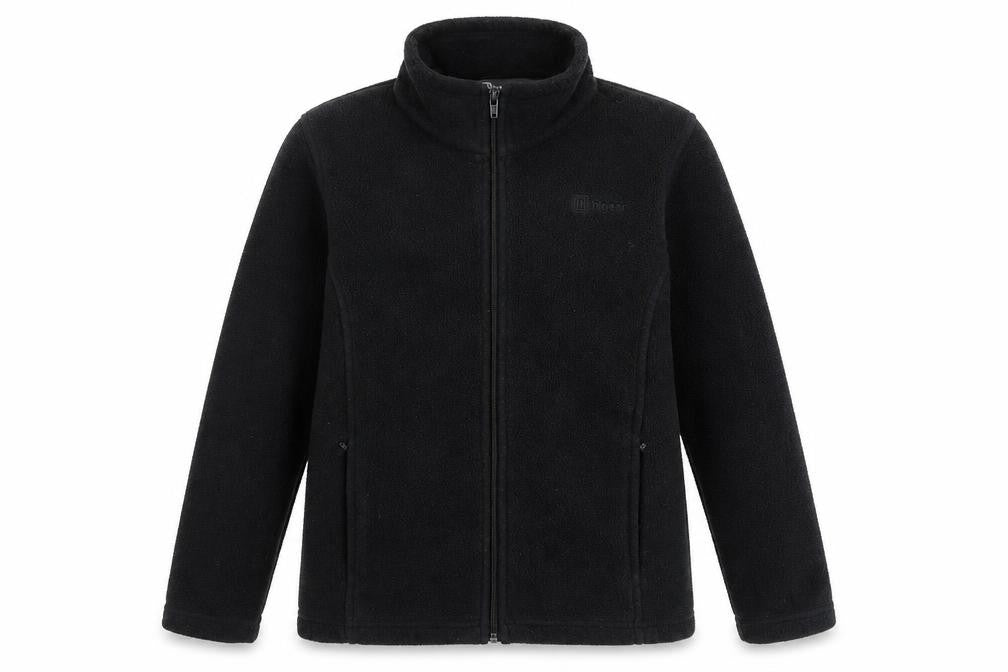 Front view of Hi Gear boys’ black jacket, size 11-12, years zip