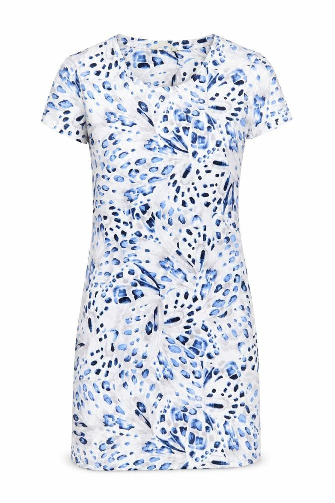Marks and Spencer Womens Blue Geometric Cotton Top Dress Size XS
