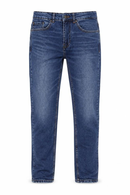 Pull&Bear Mens Blue Cotton Straight Jeans Size 30 in L30 in Slim Button