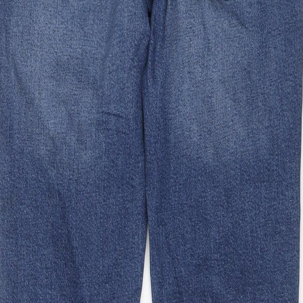 Pull&Bear Mens Blue Cotton Straight Jeans Size 30 in L30 in Slim Button