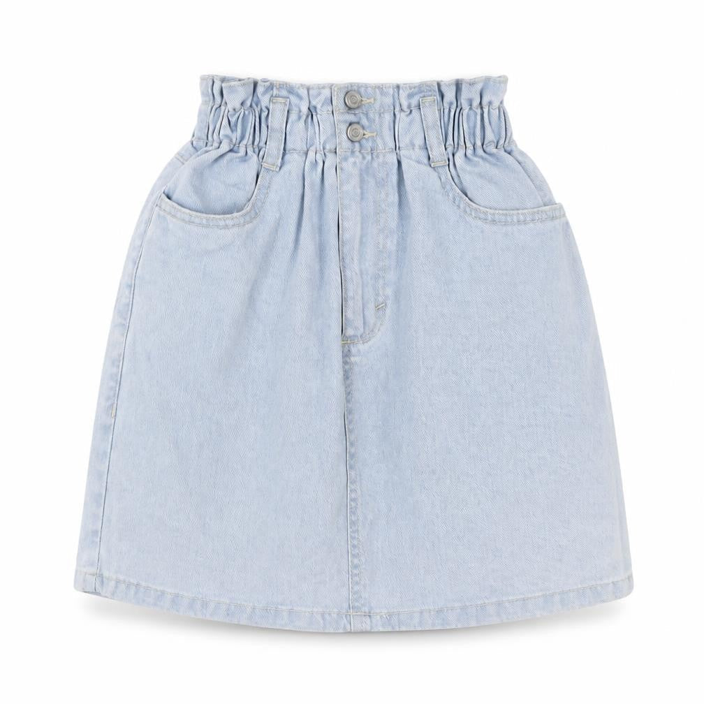 New Look Womens Blue Cotton A-Line Skirt Size 8 Button