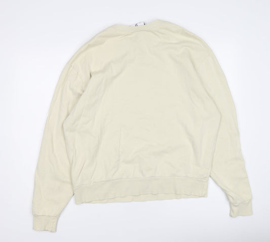 COLLUSION Womens Yellow Cotton Pullover Sweatshirt Size M Pullover
