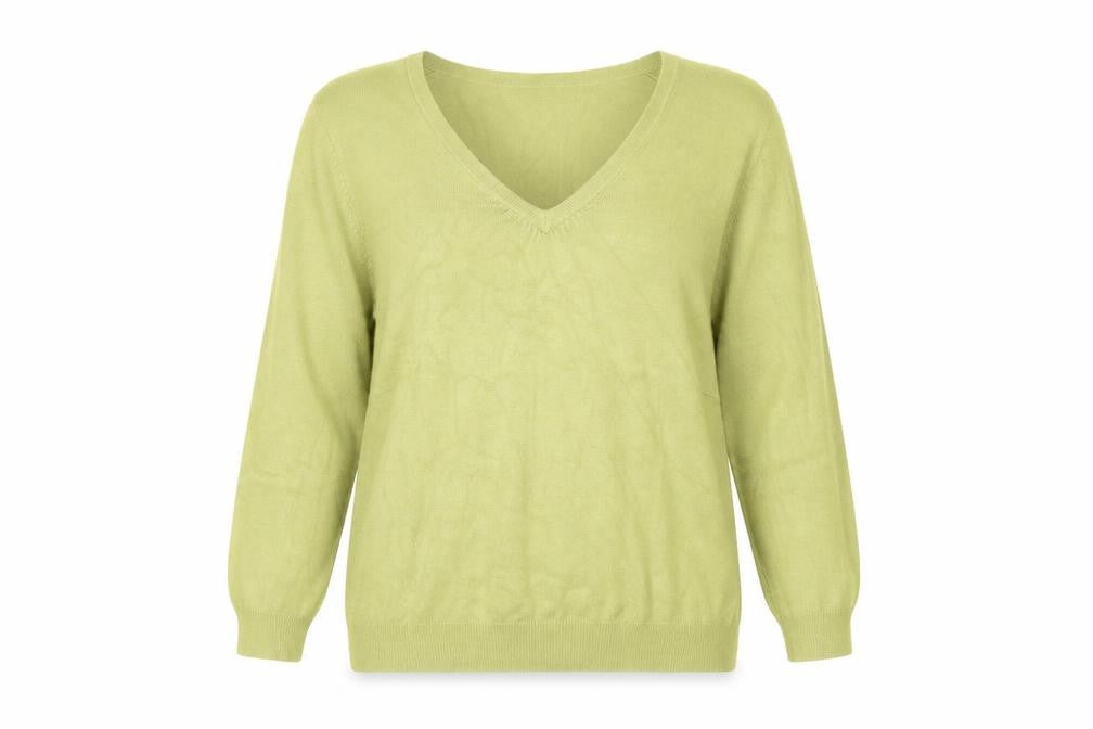 Marks and Spencer Womens Green V-Neck Viscose Pullover Jumper Size 10