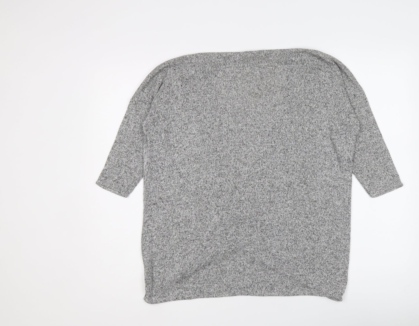 River Island Womens Grey V-Neck Viscose Pullover Jumper Size 10