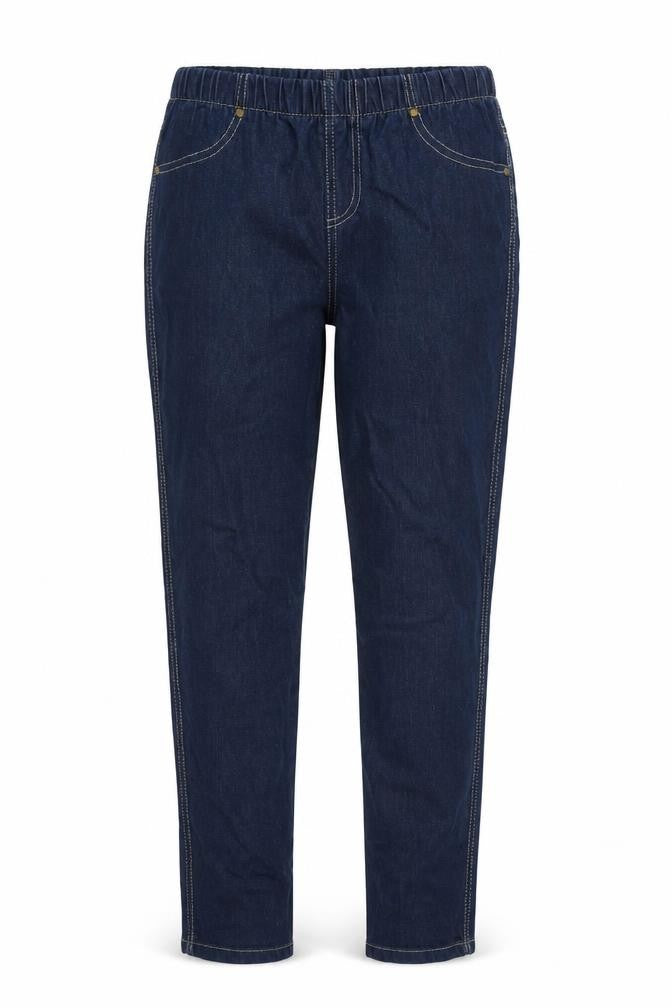Front view of Denim & Co. women’s blue cotton jegging jeans, size UK 10, regular