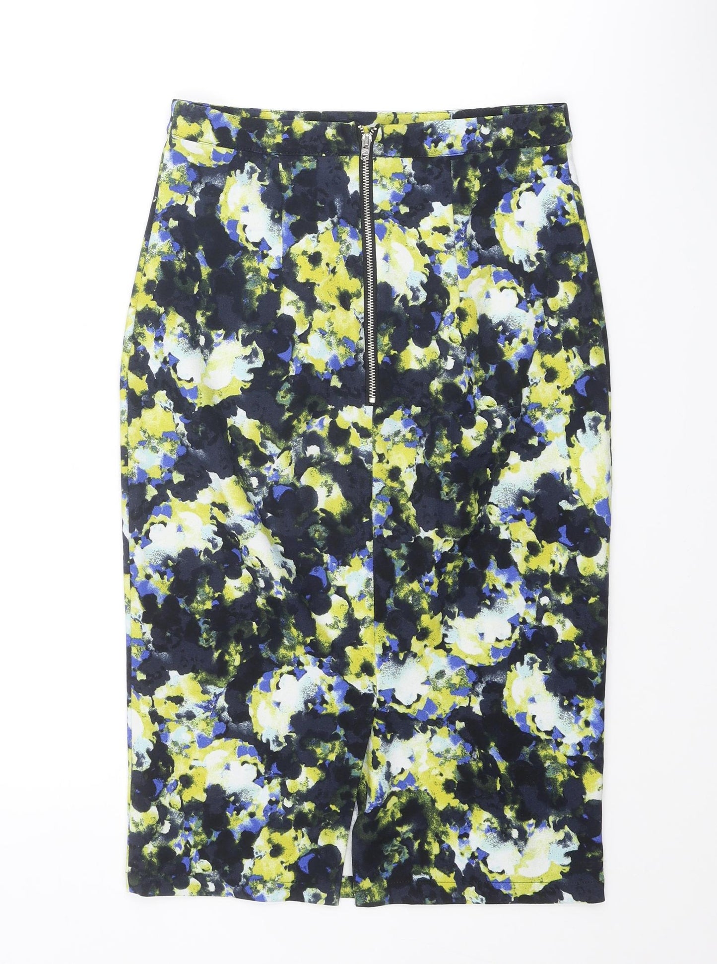 Warehouse Womens Multicoloured Geometric Polyester Straight & Pencil Skirt Size 6 Zip
