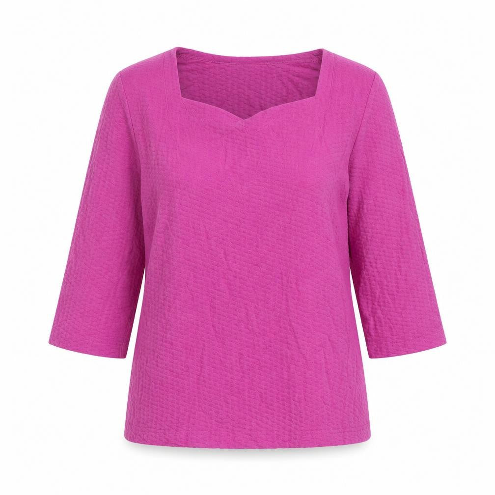 Minuet Womens Pink Viscose Basic Blouse Size 12 Square Neck