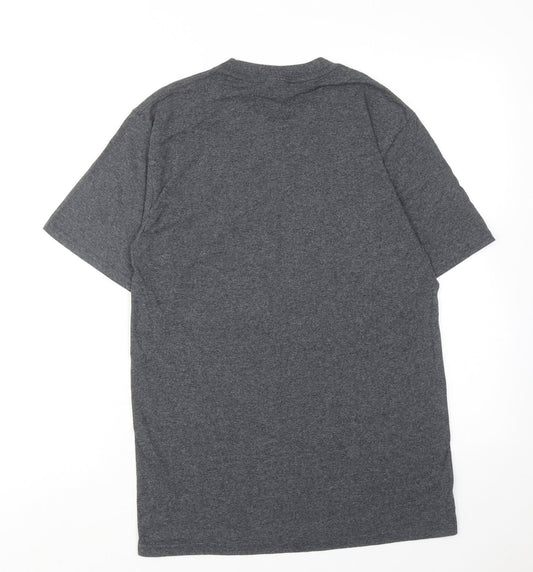ATC Mens Grey Cotton T-Shirt Size S Round Neck - Let's Go Thunder