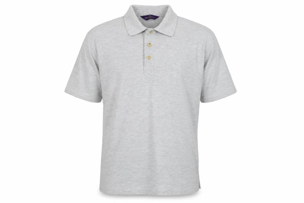 Henbury Mens Grey Cotton Polo Size XL Collared Pullover