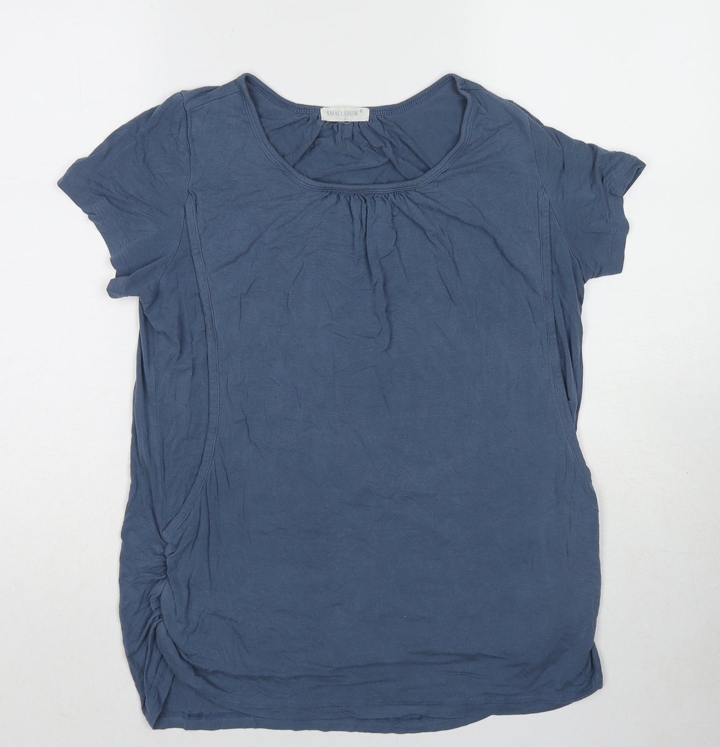 Small Show Womens Blue Modal Basic T-Shirt Size M Round Neck