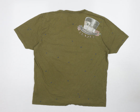 Disney Mens Green Cotton T-Shirt Size XL Round Neck - One Bad Wolf