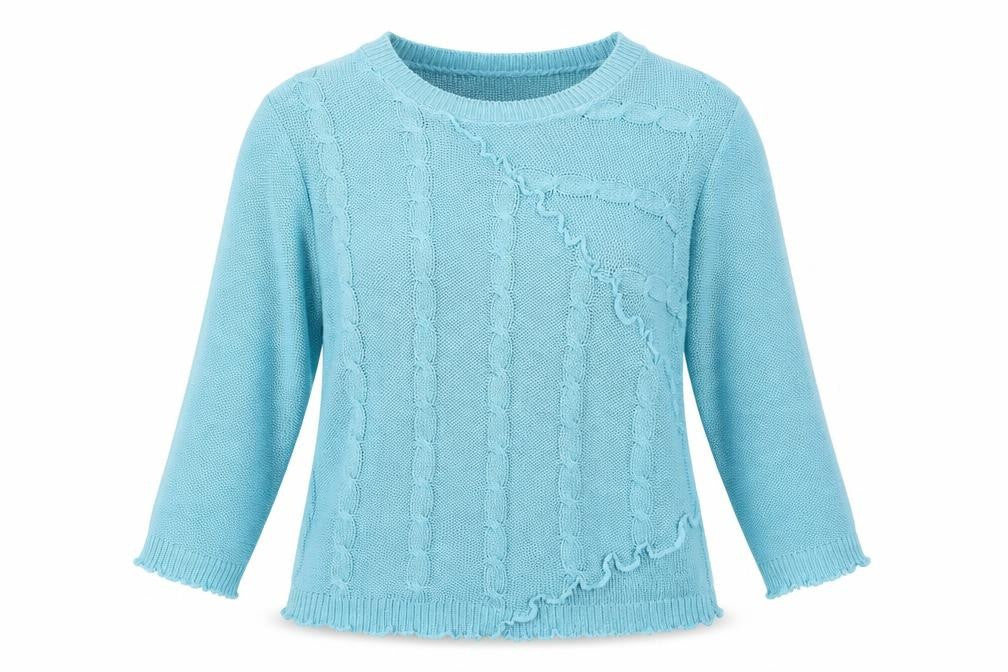 Simply Stockshop Womens Blue Round Neck Acrylic Pullover Jumper Size L - Size L-XL