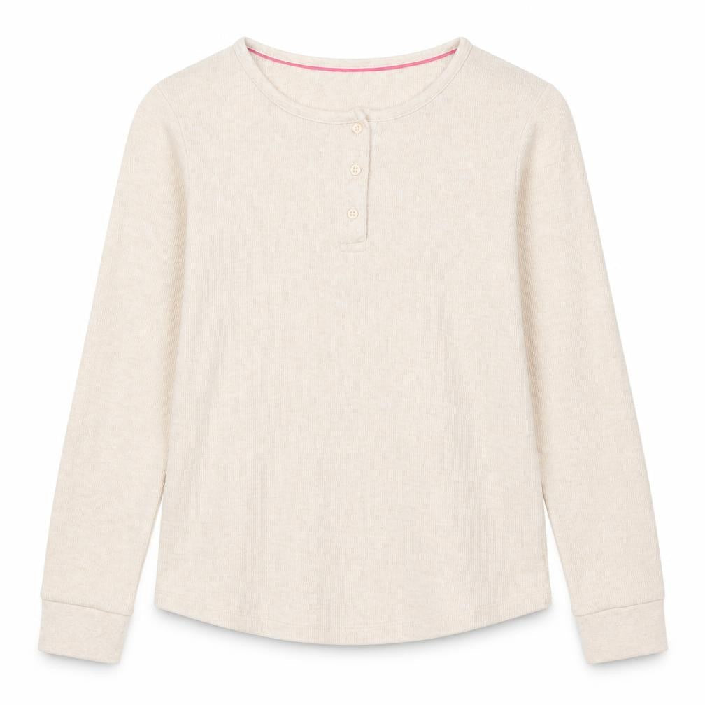 Marks and Spencer Girls Beige Round Neck Cotton Pullover Jumper Size 10-11 Years Pullover