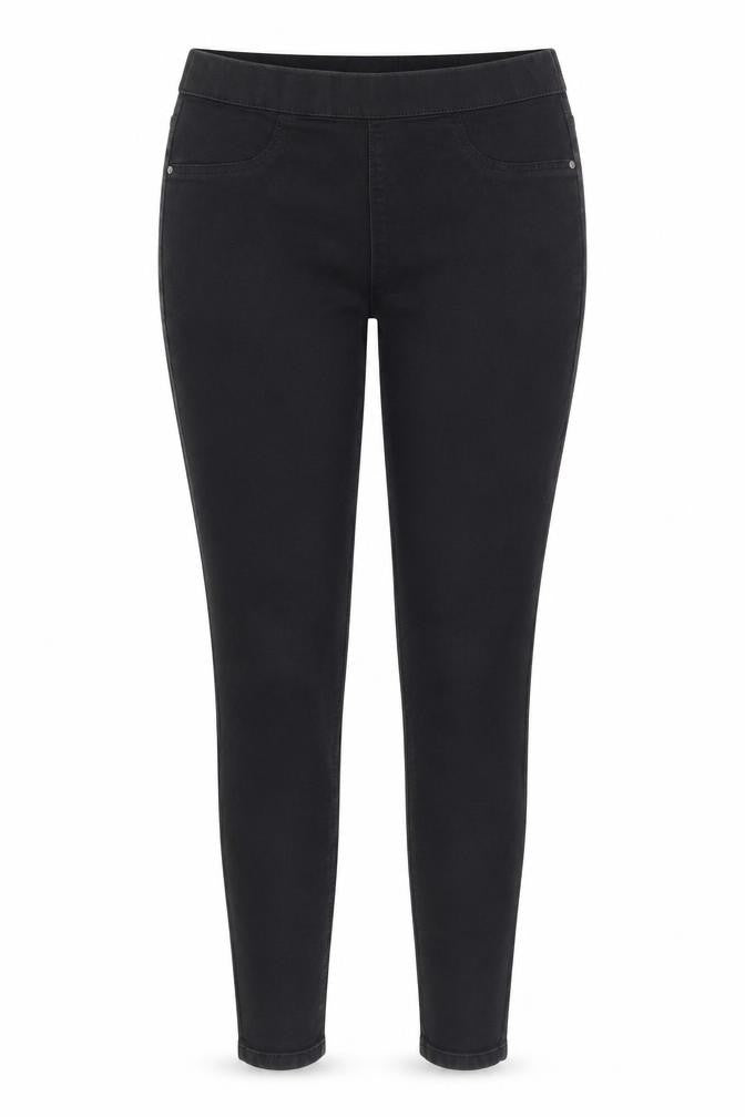 Front view of /Denim women’s black cotton jegging jeans, size UK 10, regular
