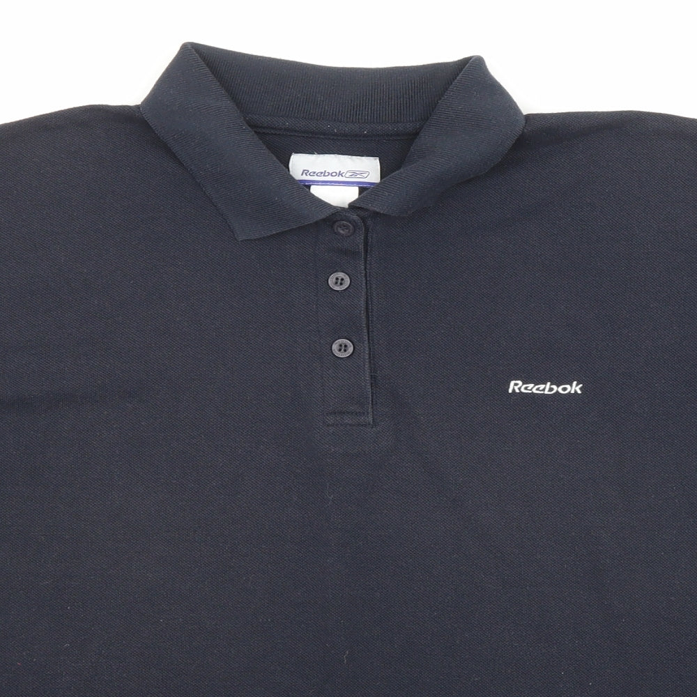 Reebok Womens Blue Polyester Basic Polo Size 18 Collared